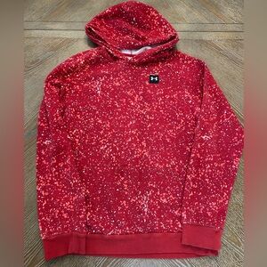 Under Armour boys Speckled Red Hoodie cotton xl
